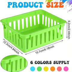 6pcs Colorful Classroom Storage Basket for Pencils and Stationery