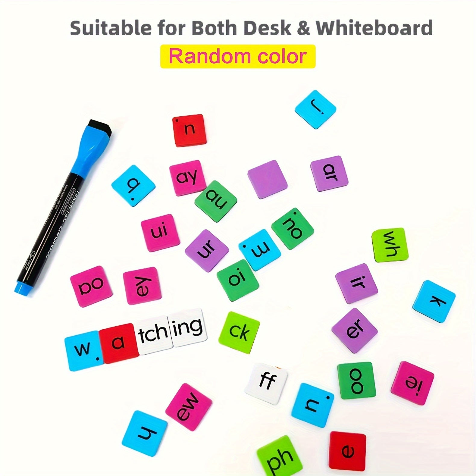 100pcs Magnetic Letters & Words Set Square Shape Educational Durable