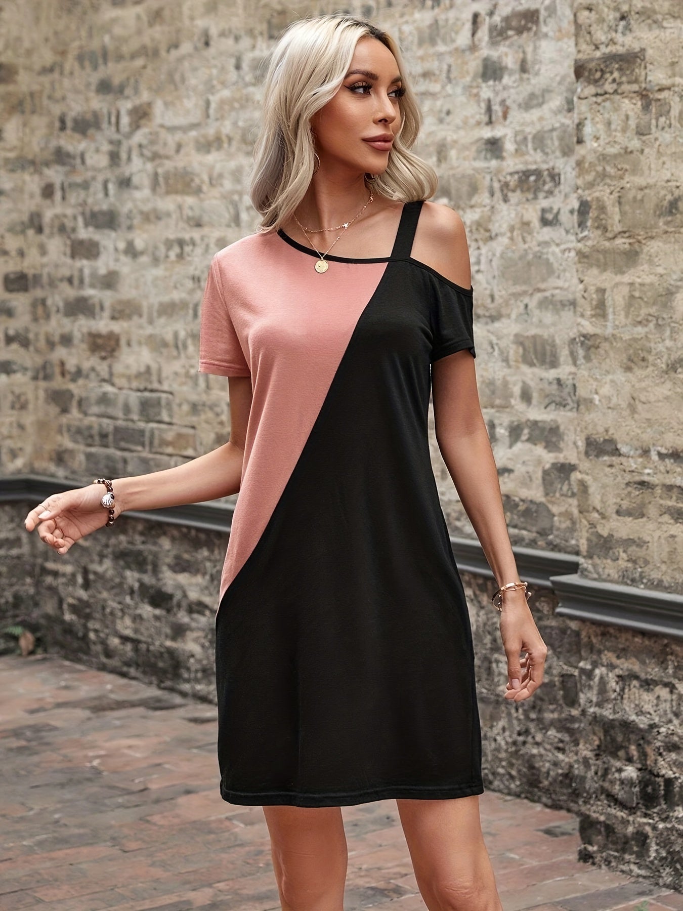 Asymmetrical Casual Mini Dress Women's Clothing