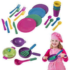 Pretend Play Dishes Little Chef Set Kids Serving Dishes Playset
