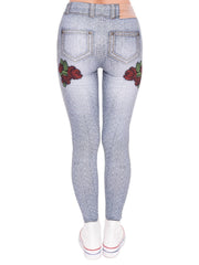 Red Roses Print High Waist Yoga Leggings