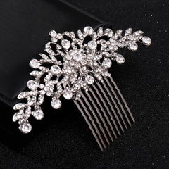Crystal Leaf Hairpin Comb Clip Bridal Hair Accessories