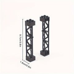 6pcs Train Track Tower Baseplate Support Stent Building Blocks Accessories