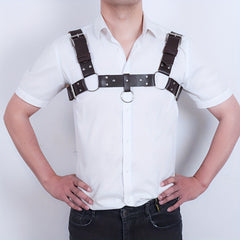Men's PU Leather X-Shaped Shoulder Armor Chest Harness
