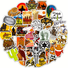 50pcs Western Cowboy Stickers For Luggage Phone Case Boys Girls Reward Stickers