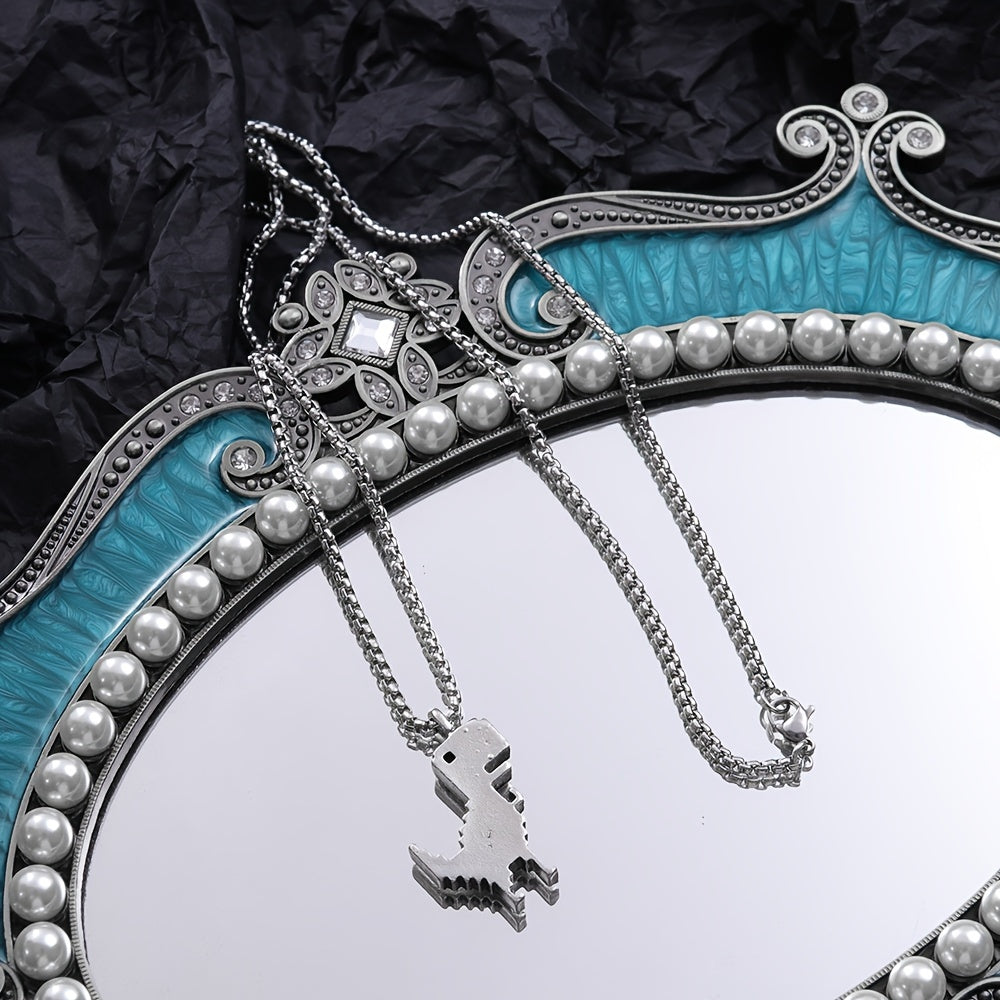 Men's Funky Dinosaur Pendant Necklace Street Hip-hop Chain Jewelry