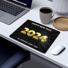 Happy Year Small Desk Mouse Pad for Office Home Computer
