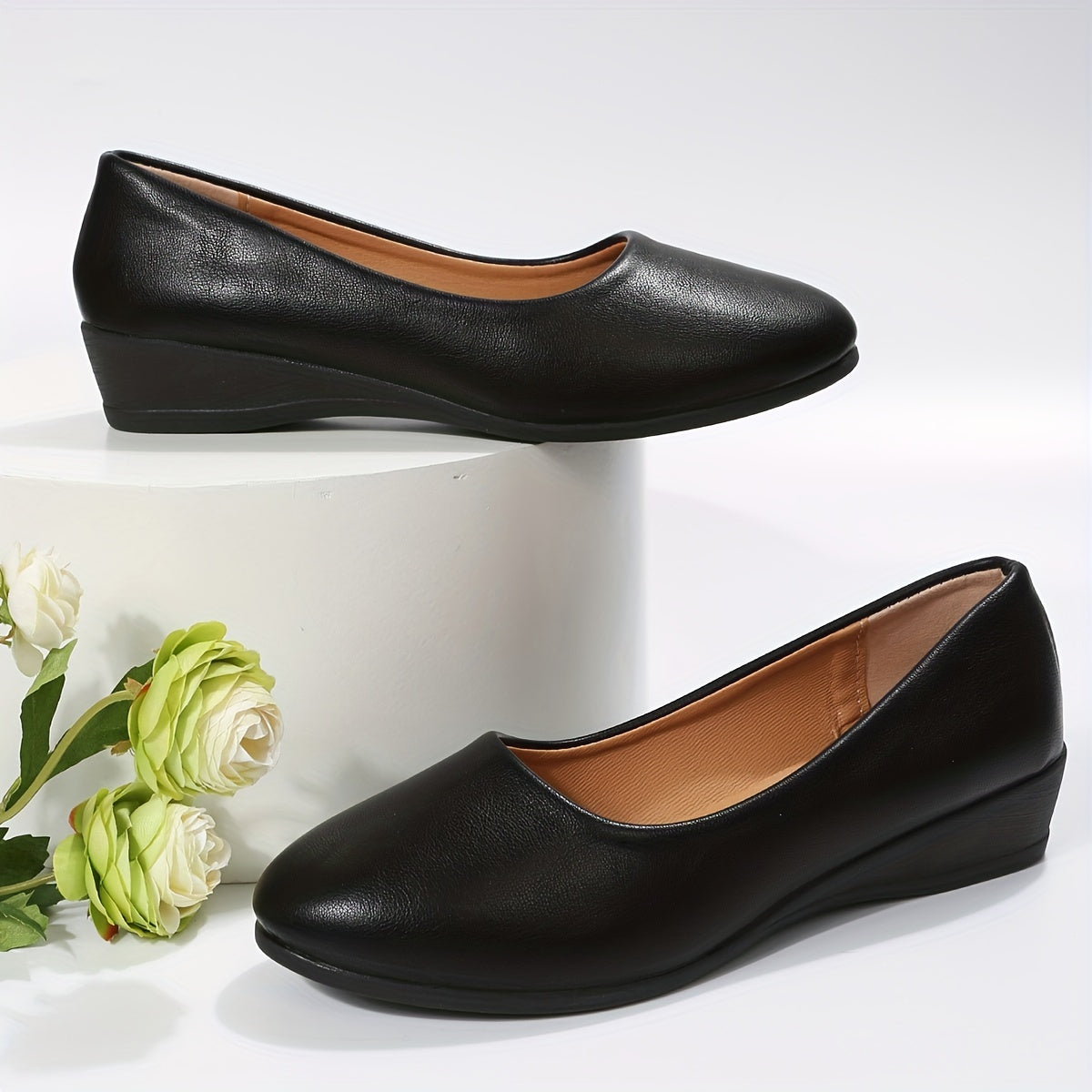 Women's Slip On Wedge Shoes Soft Sole Non Slip Casual Walking Flats