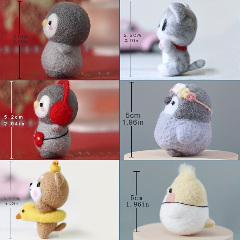 Small Animal Wool Felt DIY Set - Wool, Needles, Accessories