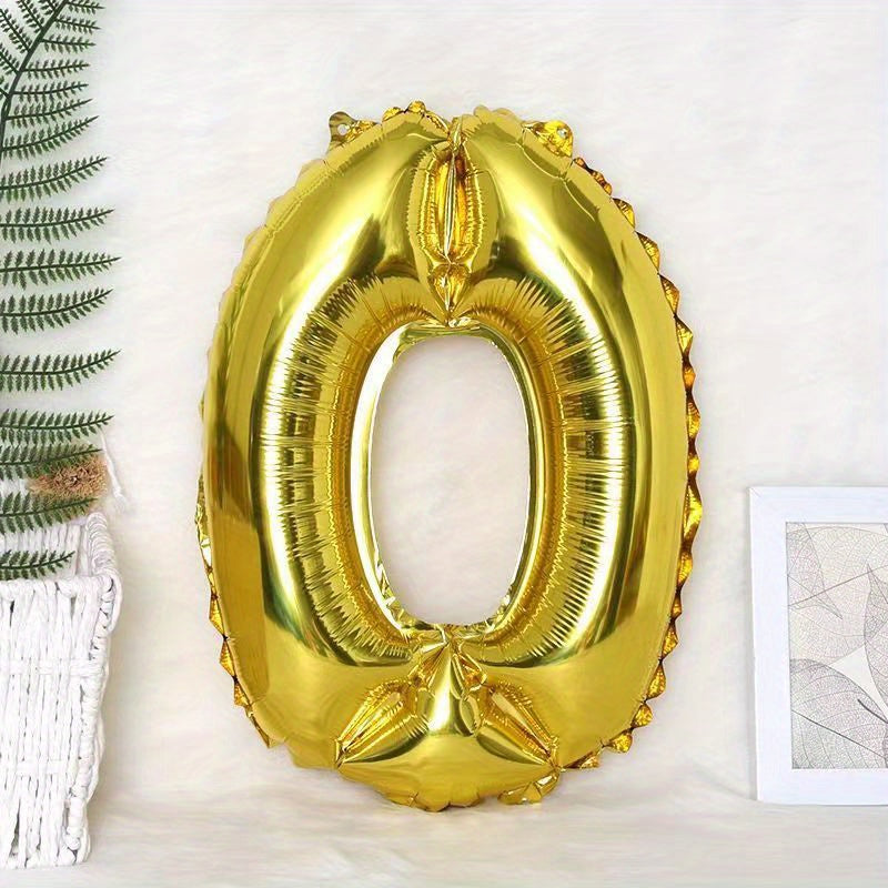 40 Inch Light Golden 0 9 Number Birthday Party Balloons Set
