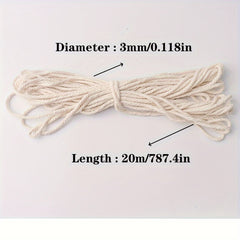 Colorful 3mm 22 Yards Macrame Cord 4 Strand Cotton Rope
