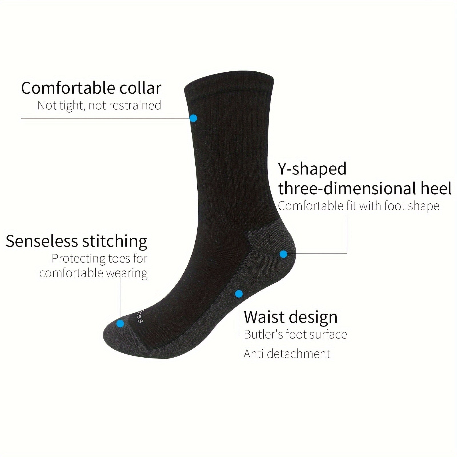 510 Pairs Men's Cushion Cotton Socks Wear resistant Moisture
