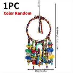 Colorful Chew Toys & Swing Perch for Parakeets Cockatiels Conures