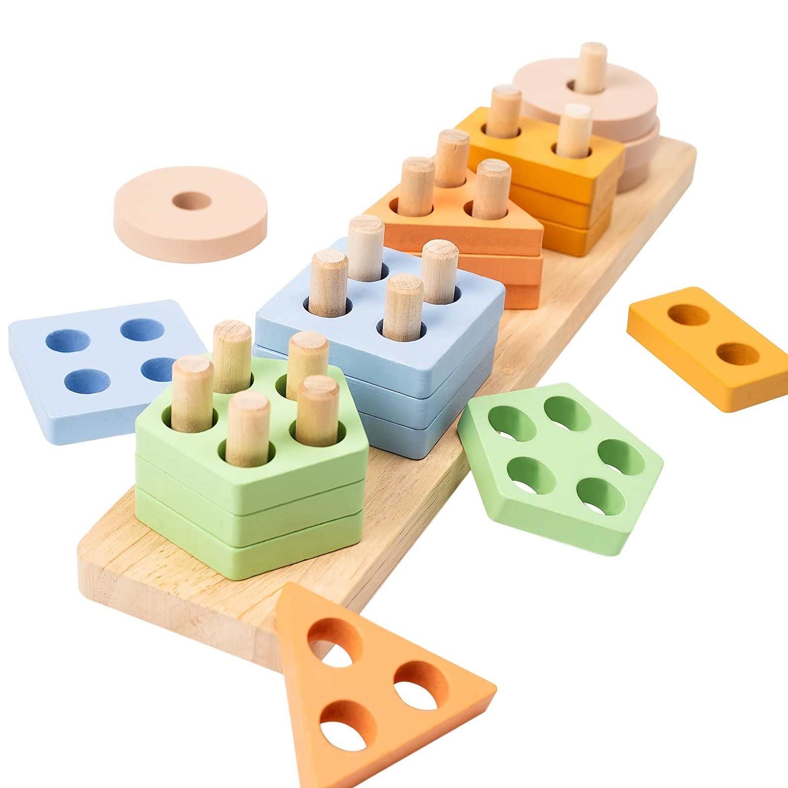 Wooden Shape Sorter & Learning Puzzles for Toddlers