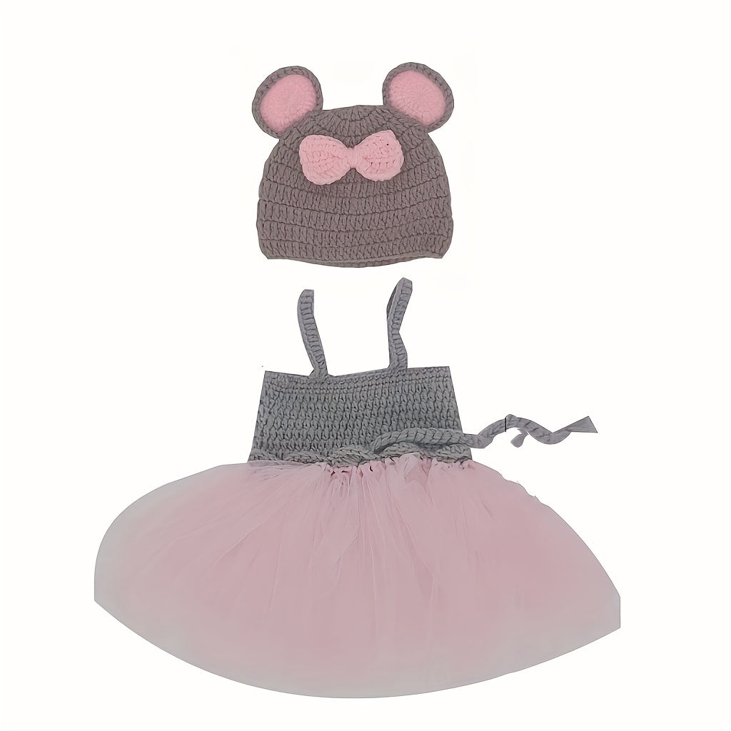 2pcs Baby Hats and Dress Set for Newborn Photography
