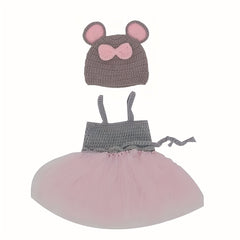 2pcs Baby Hats and Dress Set for Newborn Photography