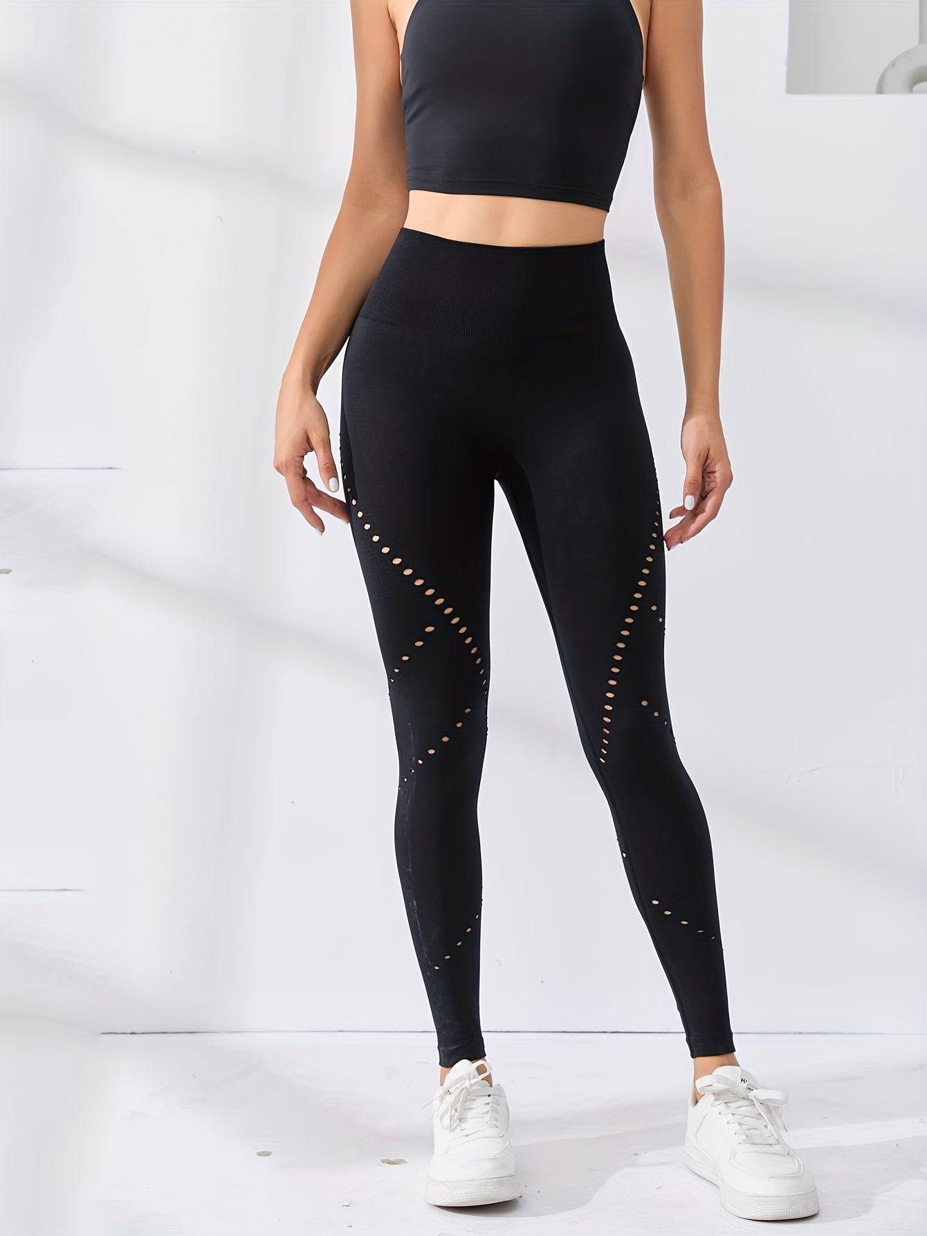 Breathable Sports Yoga Leggings High Waist Butt Lifting Athletic Tight Pants