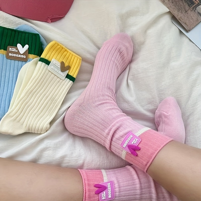 Girls Kids Silicone Love Crew Socks