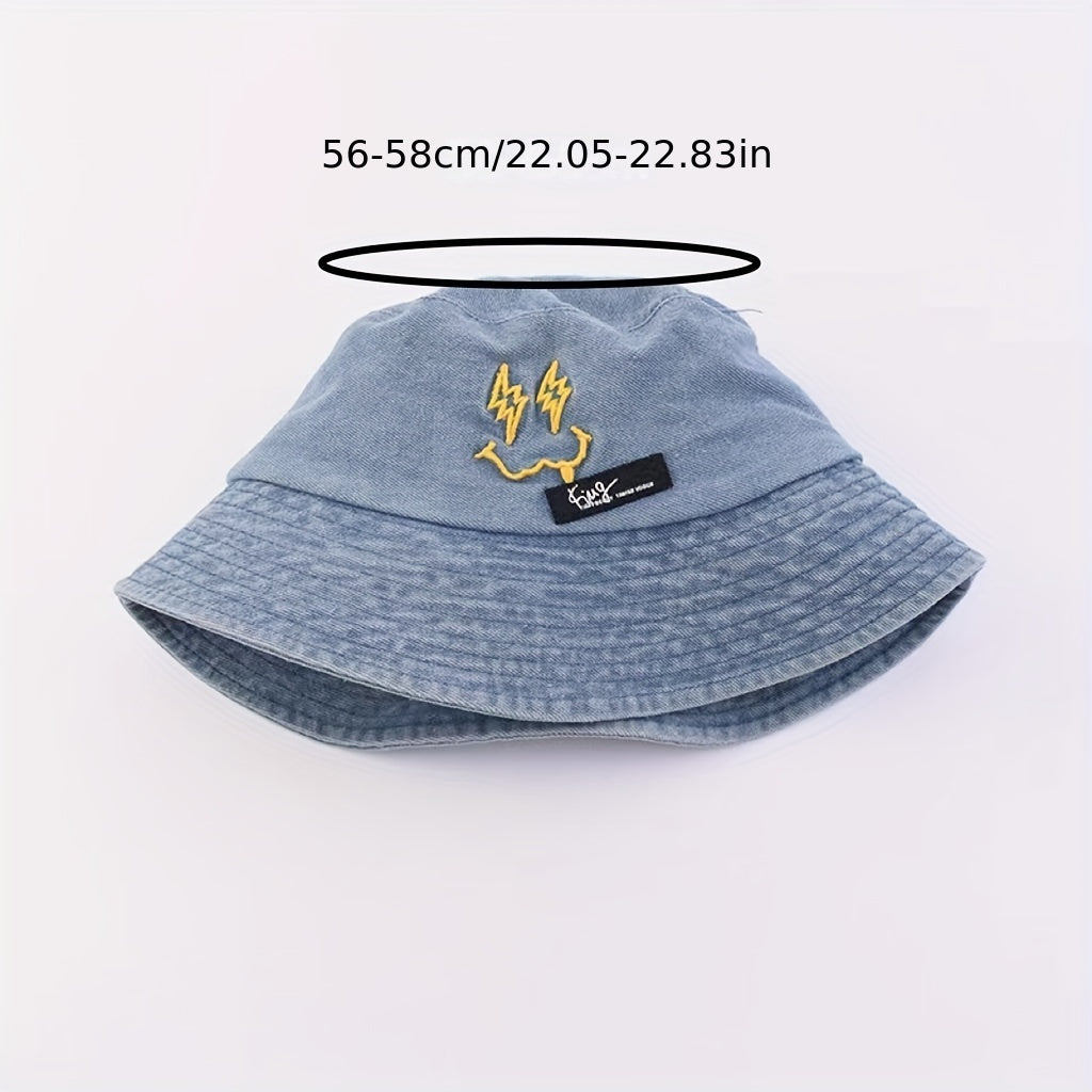 Washed Denim Bucket Hat Men Women Couple Hat