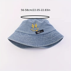 Washed Denim Bucket Hat Men Women Couple Hat