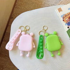 1pc Frog Shape Coin Purse Soft Silicone Bag Funny Strap