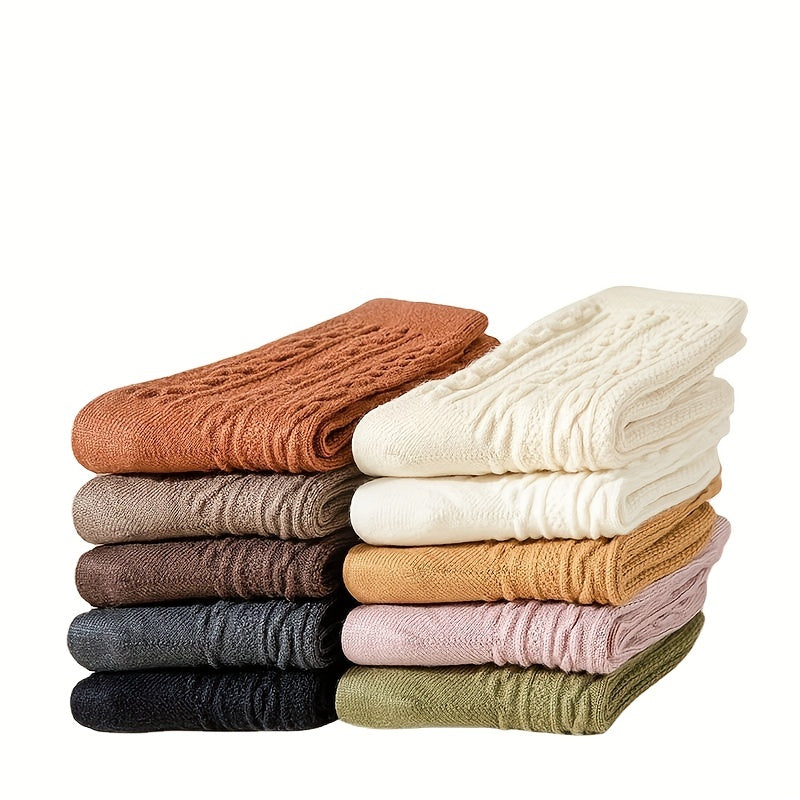 6 Pairs Twist Textured Socks Women's Stockings & Hosiery
