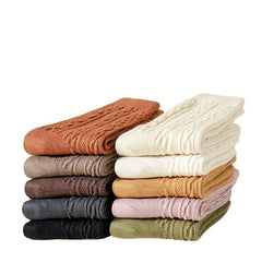 6 Pairs Twist Textured Socks Women's Stockings & Hosiery