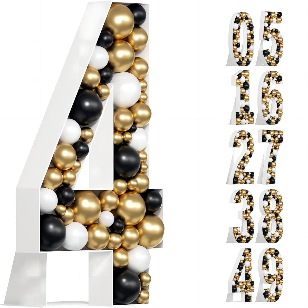 3D Board Number Shape Balloon Box Decoration
