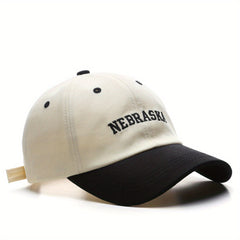 Retro Splicing Letter Embroidery Sun Hat Baseball Cap For Couple