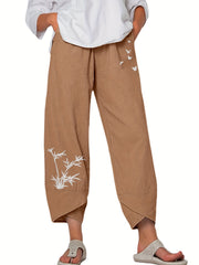 High Waist Harem Pants Women's Casual Solid Color Elastic Long Trousers