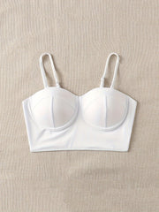 Ribbed Backless Stretch Bikini Top