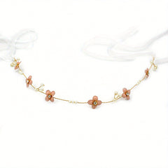 Rhinestone Flower Pearl Head Piece Bridal Wedding Hair Accessory