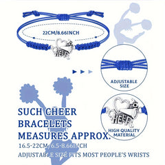2pcs Cheerleader Charm Bracelet Adjustable For Cheer Team