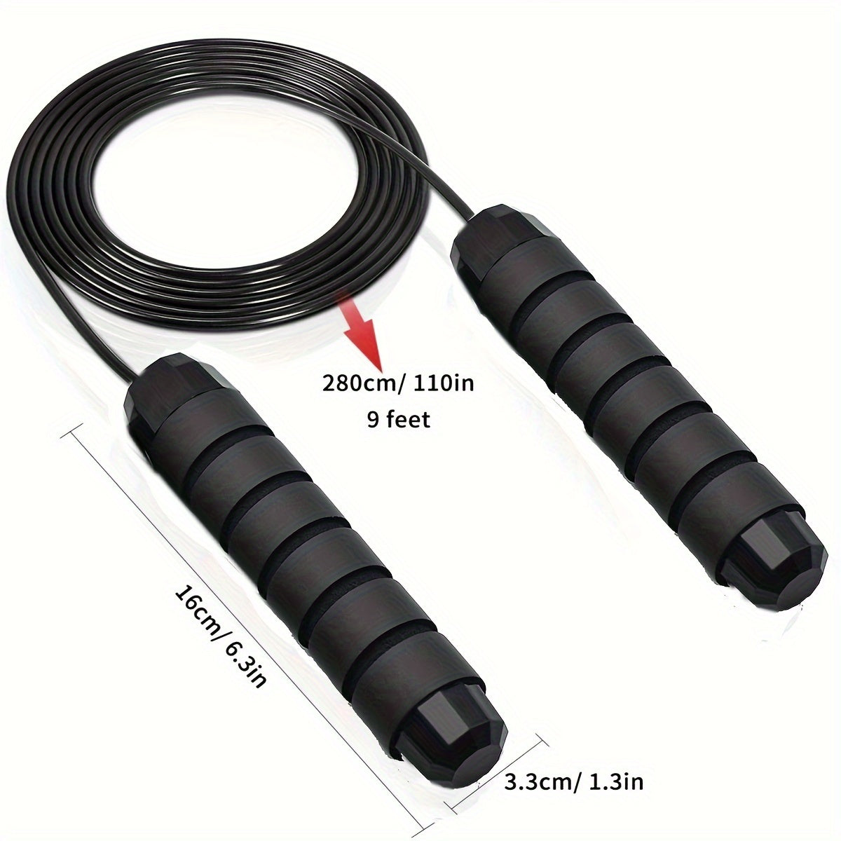 Adjustable Jump Rope With Foam Handles for Speed Training and Gym Workout