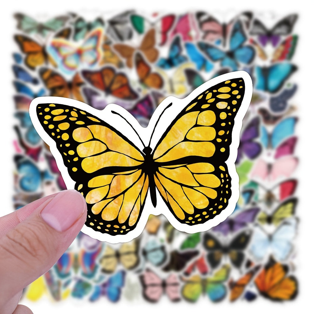 100pcs Butterfly Doodle Waterproof Stickers for Laptop Luggage