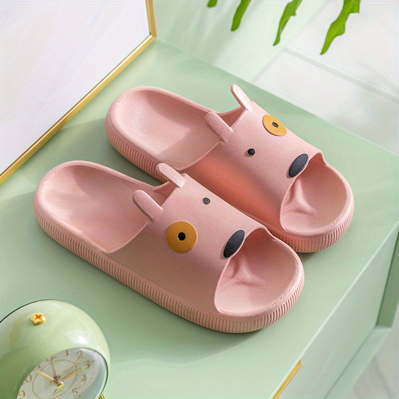 Cartoon Graphic Slippers Open Toe Home Shoes For Shower