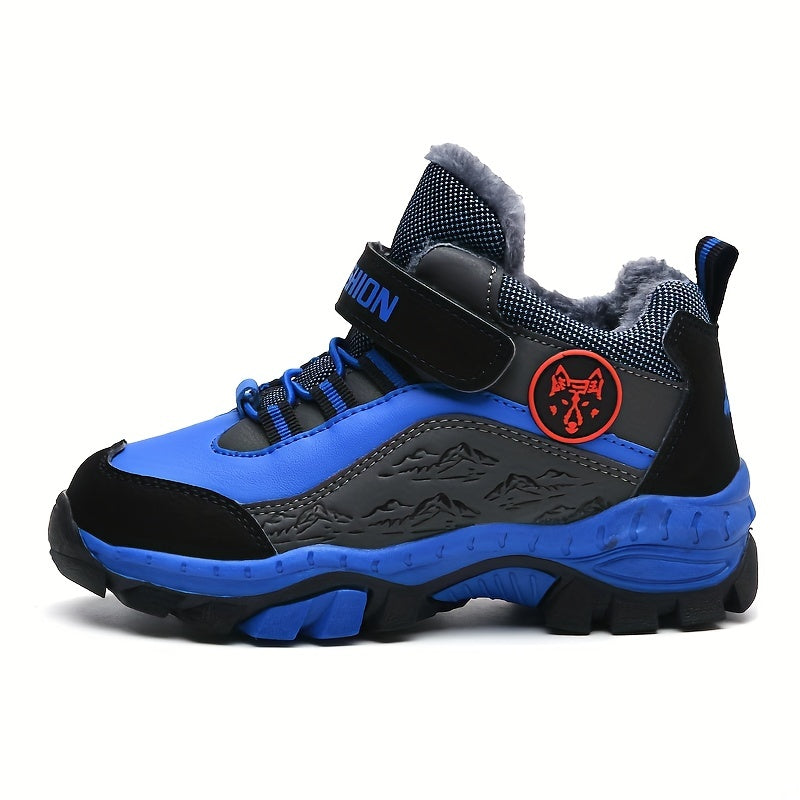 Boys Warm Fleece Sneakers Outdoor Hiking Climbing Shoes
