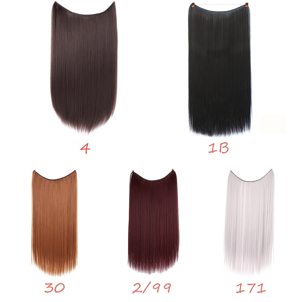 Straight Hair Extensions Wig with Invisible Fish Line for Adjustable Size