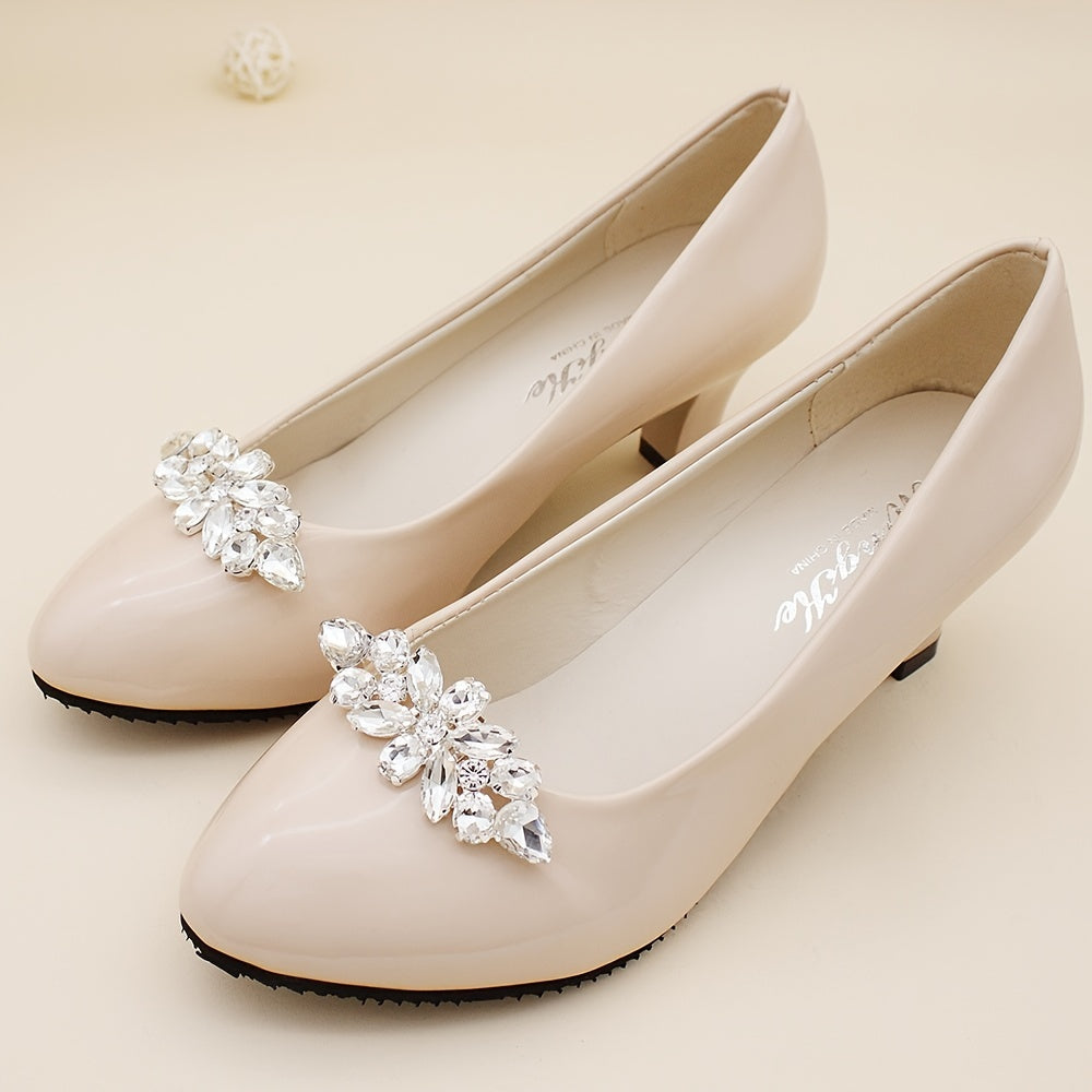 DIY Crystal Rhinestone Shoe Clips Wedding Party Shoe Decoration