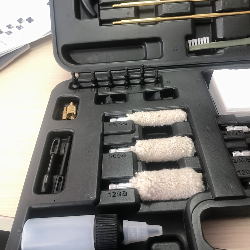 Portable Heavy Duty Cleaning Kit Rod Brass Bristles Brush Set