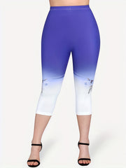 Floral Print Skinny Crop Leggings Women's Casual Leggings