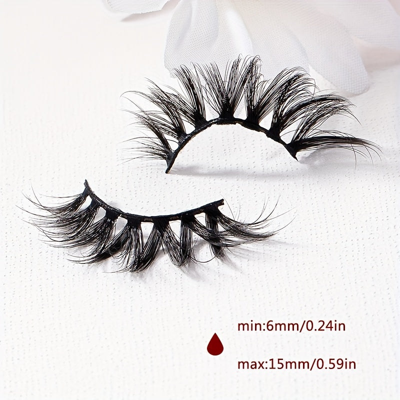 7 Pairs 5D Fishtail False Eyelashes Fluffy Wispy Makeup Extension 15mm