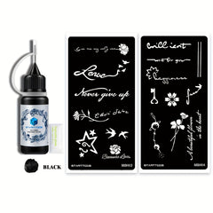 Butterfly Floral Tattoo Stencil Set