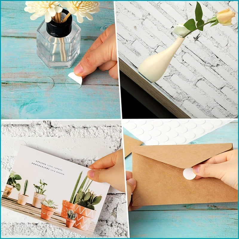 350pcs Double Sided Transparent Adhesive Stickers Waterproof Small