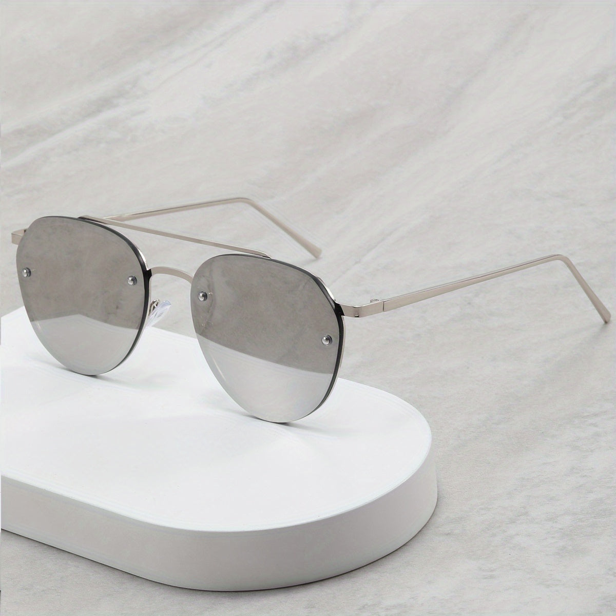 Men's Rimless Sunglasses for Street Photography