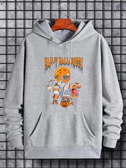 Men's Halloween Dino Hoodie Casual Sweatshirt for Outdoor