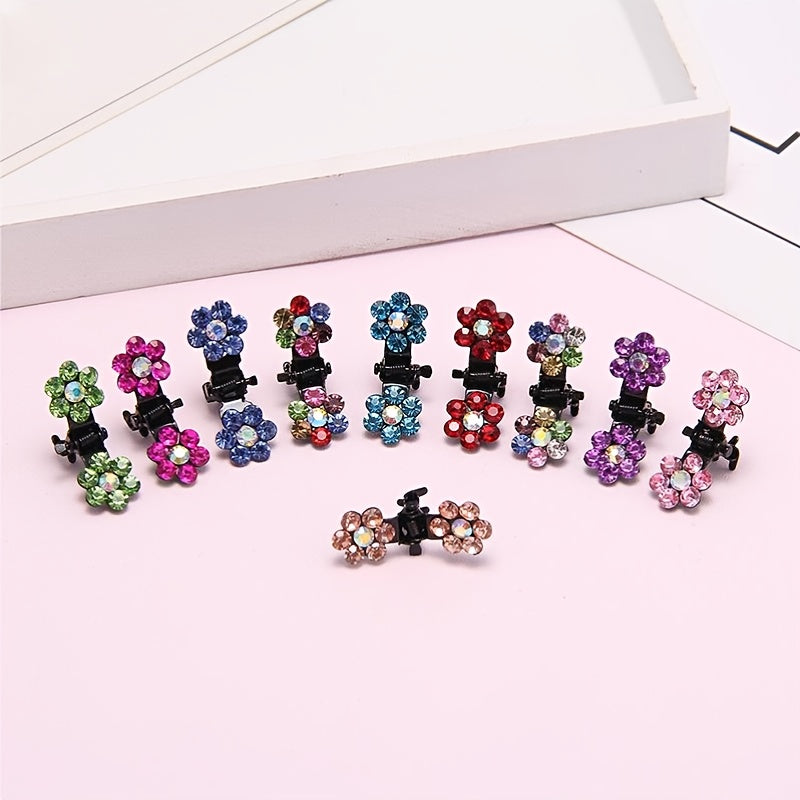 12pcs Glitter Rhinestone Mini Claw Clips Hairpin Hair Accessories