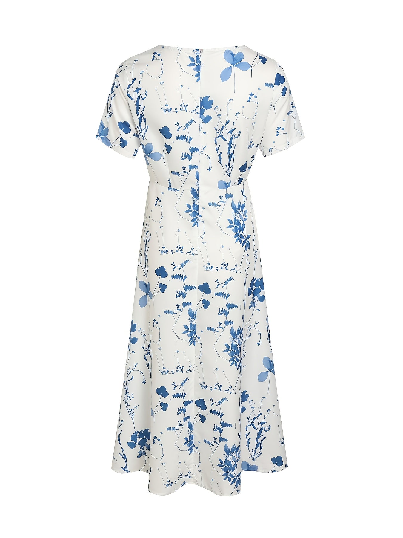Floral V Neck Dress Short Sleeve Casual Summer Women's Clothing