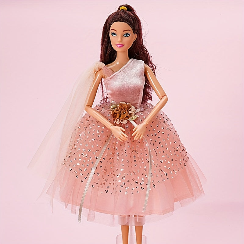 11in Doll Dress Clothing Change Doll Clothes Pink Wedding Growns Doll Outfit