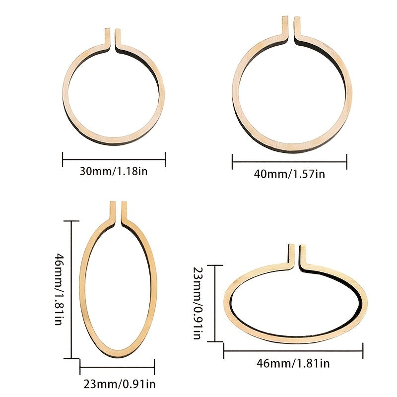 Wooden Mini Embroidery Bandage Jewelry Cross Stitch Frame DIY